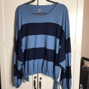 Aerie Blue Striped Comfy Sweater XL